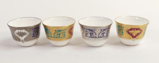 De Lamerie Fine Bone China heavily gilded Tea Bowls, specially made high end quality item, Made in