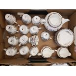 Wedgwood Kutani Crane pattern tea ware items to include 9 saucers, 13 cups, 2 milk jugs and a teapot