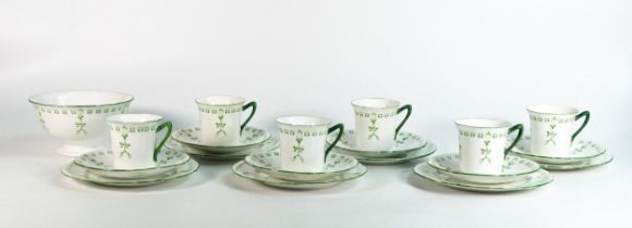 Wilman & co part tea set, Dorothy shape 10398 to include 6 cups & saucers, 6 side plates and slop