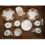 Royal Albert Old Country Roses pattern tea set consisting of 6 trio's, milk jug and open sugar