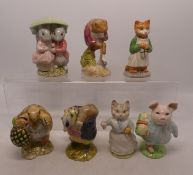 Beswick Beatrix Potter figures to include Mr Jeremy Fisher Digging, Tommy Brock, Tabitha Twitchit,