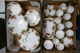 A large collection of Royal Albert Old Country Rose Patterned items to include 13 various cups, 6