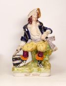 Mid-Victorian Staffordshire Figure of Will Watch The Smuggler. Restoration to scarf and small chip