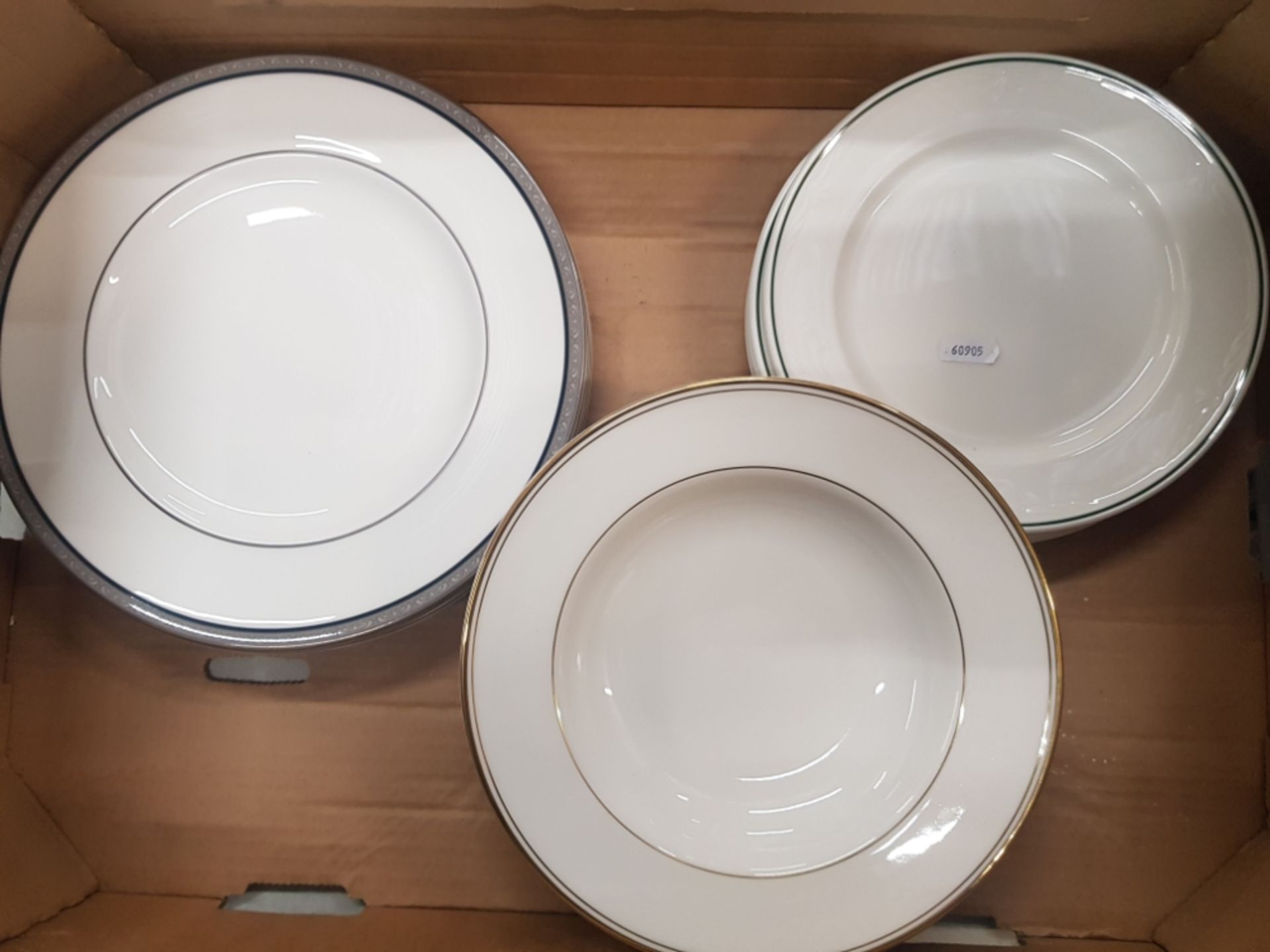 Royal Doulton dinnerware items to include 6 six legacy pattern dinner plates, 6 new romance