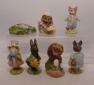 Beswick Beatrix Potter figures to include Mrs Tiggywinkle Washing, Timmy Willie Sleeping, Pig Wig,