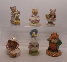 Beswick Beatrix Potter figures to include The Old Woman Who Lived in a Shoe Knitting, Mrs
