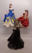Royal Doulton figures Emelia HN4327 and Top o' the Hill HN1834 together with a Leonardo lady