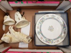 A mixed collection of items to include 2 x 2nds Minton Ivory & Bronze figures Travellers Tales and