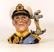 Royal Doulton large character jug Earl Mountbatten of Burma D6944, limited Edition, seconds