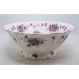 Hammersley Victorian Violets footed fruit bowl, 25.5cm diameter.