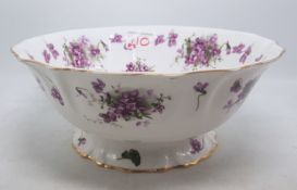 Hammersley Victorian Violets footed fruit bowl, 25.5cm diameter.