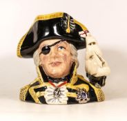 Royal Doulton large character jug Vice Admiral Lord Nelson D6932, special edition, seconds