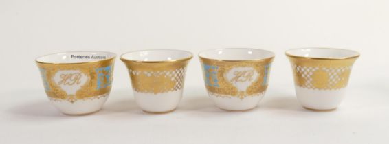 De Lamerie Fine Bone China heavily gilded Tea Bowls, specially made high end quality item, Made in