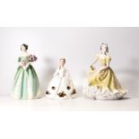 Royal Doulton Lady Figures Happy Birthday HN3660 & seconds figures Ninette Hn2379 & Royal Doulton