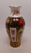 Royal Crown Derby vase in the Old Imari 1128 pattern 18cm in height.