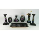 Shelley part dressing table set to include tray, candlestick, trinklet pot, vases pattern 8178