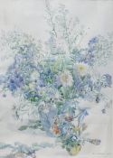 Reginald Haggar large still life floral watercolour painting, signed and dated 1944, measuring