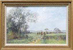 MADGWICK, Clive (ENGLISH, 1939-2005). An oil on canvas capturing the scale of the English Hunt.
