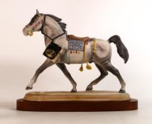 Beswick Arab horse stallion with saddle 2269, with wooden plinth.