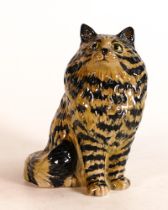 Beswick seated Persian cat 1880, Swiss roll, brown & black colours.