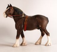 Beswick Clydesdale shire horse 2465 in show harness.
