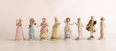 Set of eight Wedgwood Vauxhall Gardens figures (8)