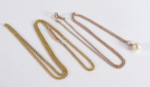 15ct gold neck chain measuring 42cm long, bearing 15ct tag and weighing 4.63g, together with 9ct