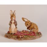 Beswick prototype Beatrix Potter tableau figure of Peter Rabbit & Benjamin Bunny picking onions,