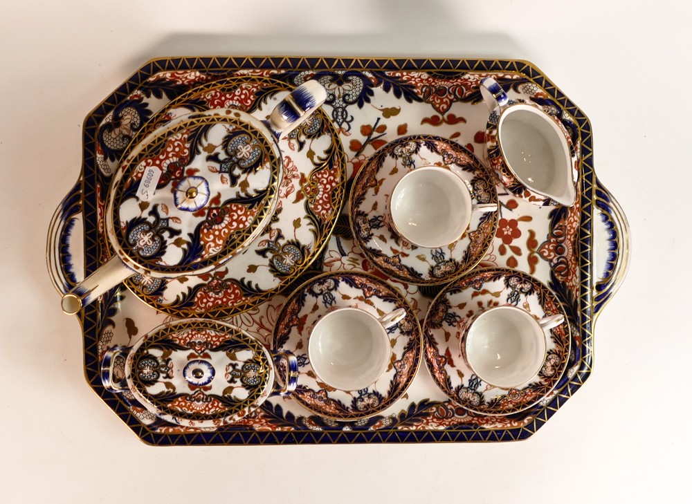 19th century Crown Derby Japan pattern cabinet set including tea pot & stand, cream jug, sugar bowl, - Image 5 of 5