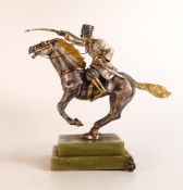 Giuseppe Vasari gilded & silvered Italian limited edition figure mounted on horseback 193/400. Circa