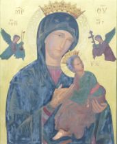 18th/19th Our Mother of Perpetual Succour or 'Our Lady of Perpetual Help' Icon, oil on incised