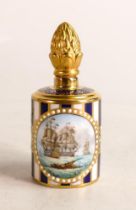 Lynton Porcelain Stefan Nowacki hand painted scent bottle. Painted scene of Galleons at sea.