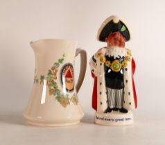 Beswick Worthington advertising Toby jug & Minton Bass advertising water jug (2)