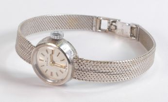 18ct white gold cased EDOX ladies wrist watch & 18ct white gold integral bracelet, marked 18k / .750