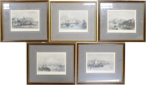 FINDEN, Edward (1791–1857) A collection of five English Harbour Scene engravings depicting '