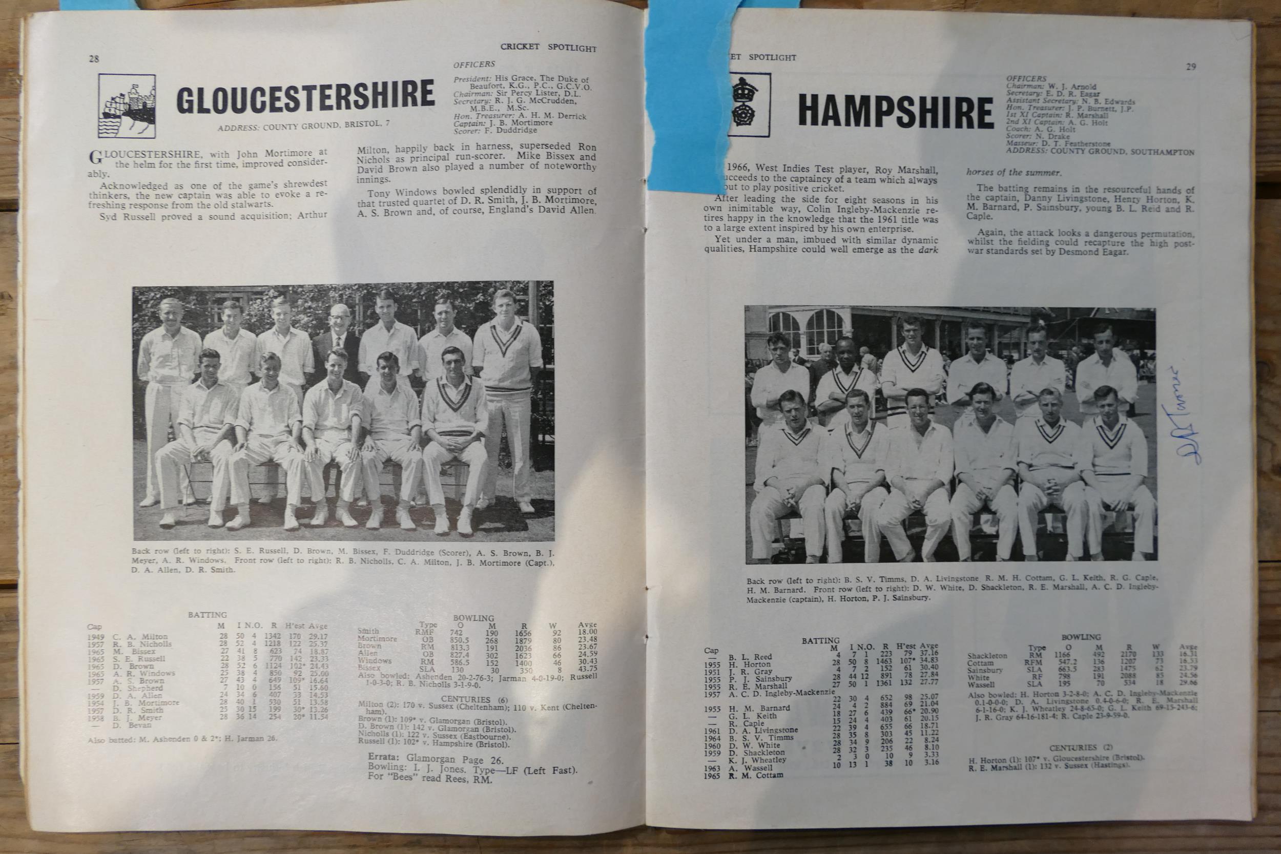 A very interesting and comprehensive group of 1960s cricketing memorabilia, including signatures, - Image 24 of 38