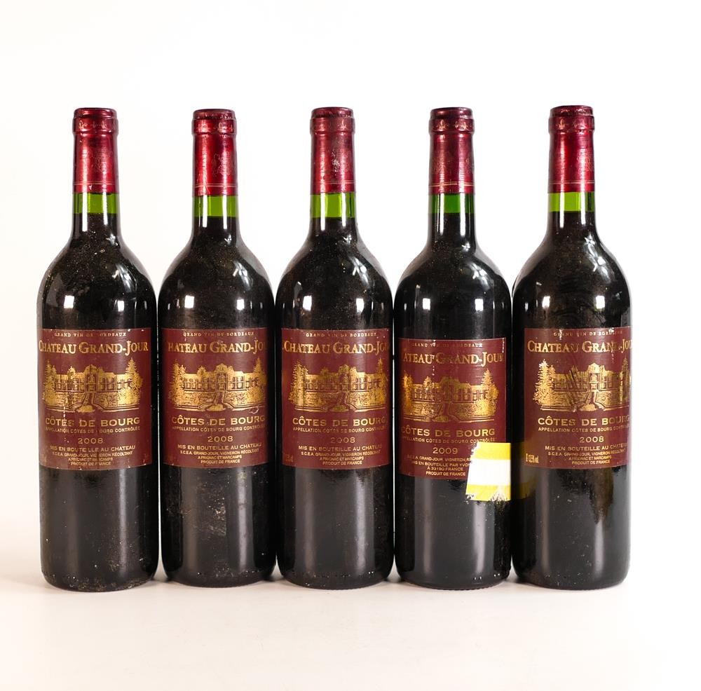 Four bottles of Chateau Grand Jour Cotes de Bourg 2008 together with 1 bottle 2009 (5)