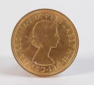FULL gold Sovereign coin, Elizabeth II 1958.
