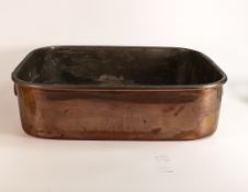 Extremely heavy 19th century large Copper roasting tray, 51cm x 39cm x 13cm