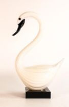 Archimede Seguso Art Glass Swan, height 29cm