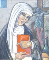 Sister Mary Matthew Morgan (English, 20th Century). Half Portrait of St. Catherine of Siena.