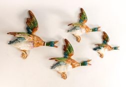 A set of four Beswick graduated Duck wall plaques. Shapes 596-1, 596-2, 596-3 and 596-4. (4)
