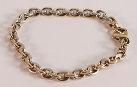 Quality 9ct white & yellow gold bracelet, 18.4g.