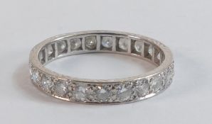 18ct gold / platinum 23 x diamond full eternity set ring size P / Q. Each diamond approx 10