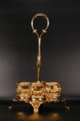 De Lamerie gilt Sterling silver condiment set. Weight of stand 482 grams. Specially made high end