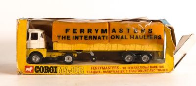 Corgi 1147 Scammell Handyman "Ferrymasters the International Hauliers" - white and yellow cab with