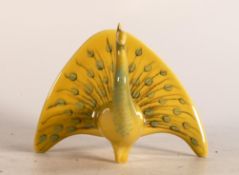 Colin Melbourne for Beswick, a model of a Peacock in unusual yellow & green colours, h.9cm.