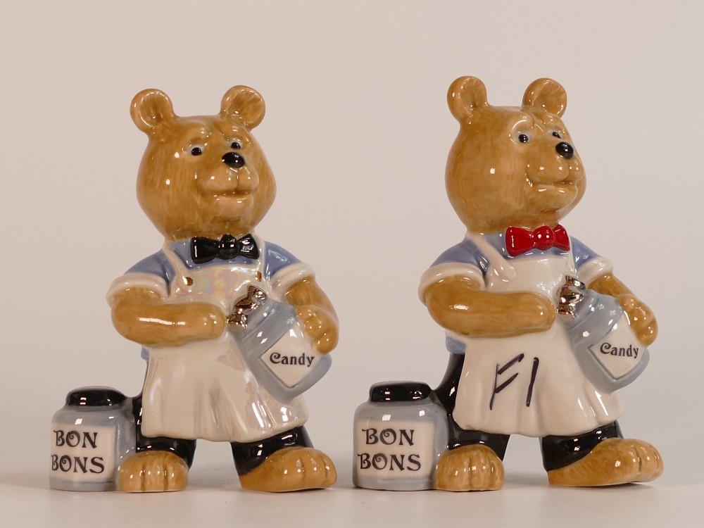 Two Wade Rodney bears. One marked F1 to front and base dated 17/7/05 and the other with a pearl