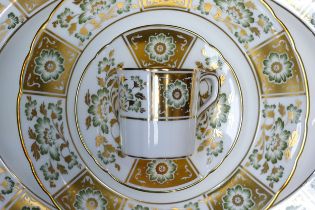 Royal Crown Derby, green Derby panel, thirty nine piece service to include a 19-piece coffee set (
