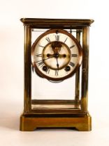 19th century oversized brass cased carriage clock, h.25cm x w.16cm x d.13cm.